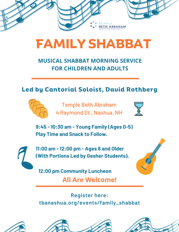 Family Shabbat | Temple Beth Abraham - Nashua, NH Jewish Synagogue